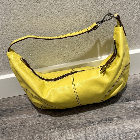 Free People Handbags - Free People Real World Leather Yellow Leather Shoulder Bag